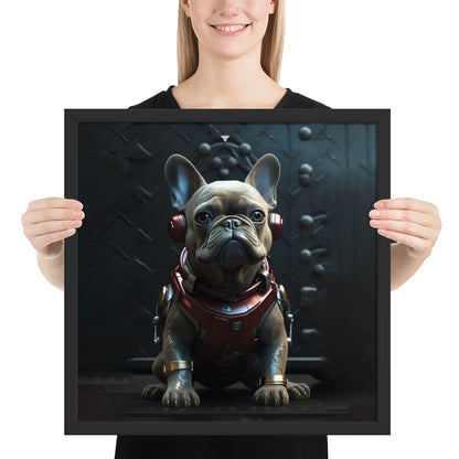 Frenchie Elegance Framed Poster - Artistic Expression with a Canine Twist