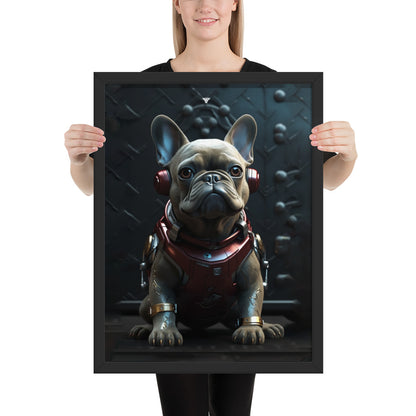 Frenchie Elegance Framed Poster - Artistic Expression with a Canine Twist