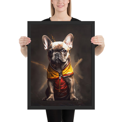 Frenchie Speedy Framed Poster