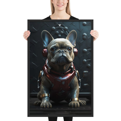 Frenchie Elegance Framed Poster - Artistic Expression with a Canine Twist