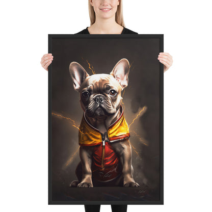 Frenchie Speedy Framed Poster