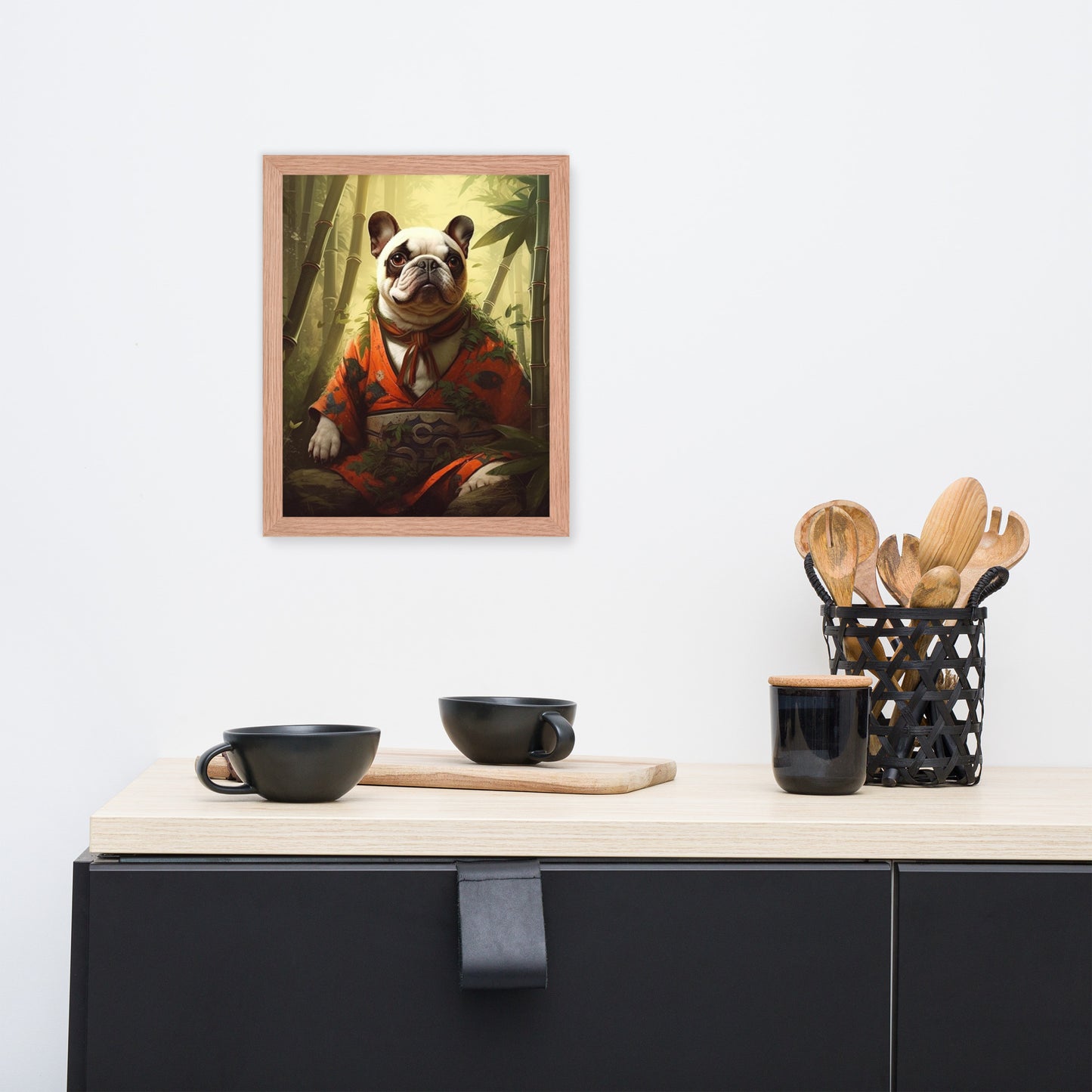 Panda Frenchie Framed Poster - A Playful and Charming Choice for Pet Lovers and Panda Enthusiasts