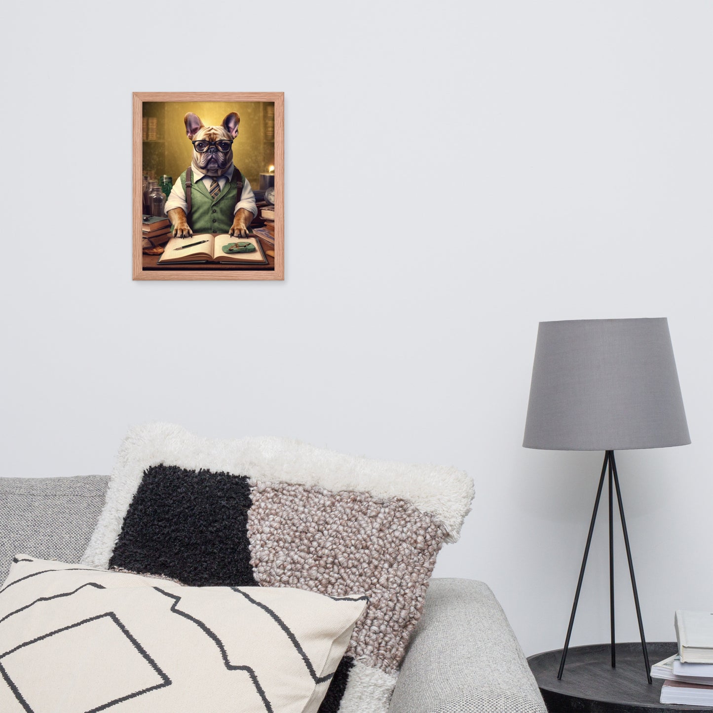 Professor Frenchie Framed Poster - A Thought-Provoking and Artistic Choice for Pet Lovers and Academics