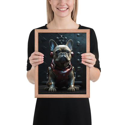 Frenchie Elegance Framed Poster - Artistic Expression with a Canine Twist