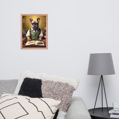 Professor Frenchie Framed Poster - A Thought-Provoking and Artistic Choice for Pet Lovers and Academics