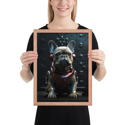 Frenchie Elegance Framed Poster - Artistic Expression with a Canine Twist