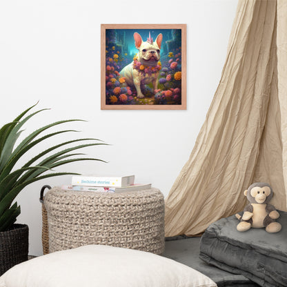 Unicorn Frenchie Framed Poster - A Magical and Endearing Choice for Pet Lovers and Unicorn Devotees