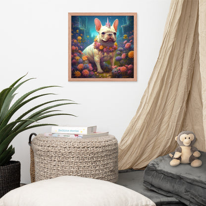 Unicorn Frenchie Framed Poster - A Magical and Endearing Choice for Pet Lovers and Unicorn Devotees