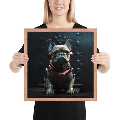 Frenchie Elegance Framed Poster - Artistic Expression with a Canine Twist