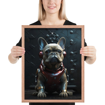 Frenchie Elegance Framed Poster - Artistic Expression with a Canine Twist