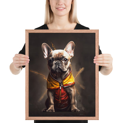 Frenchie Speedy Framed Poster