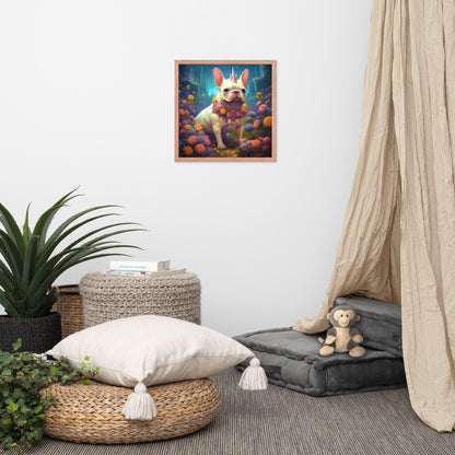 Unicorn Frenchie Framed Poster - A Magical and Endearing Choice for Pet Lovers and Unicorn Devotees