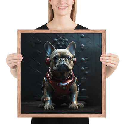 Frenchie Elegance Framed Poster - Artistic Expression with a Canine Twist