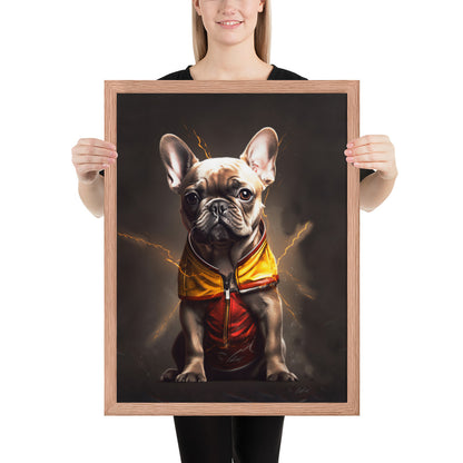 Frenchie Speedy Framed Poster