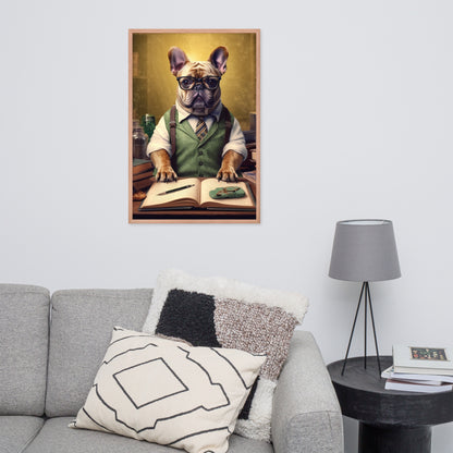 Professor Frenchie Framed Poster - A Thought-Provoking and Artistic Choice for Pet Lovers and Academics