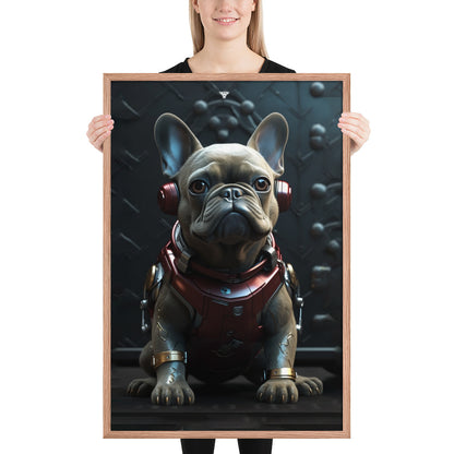 Frenchie Elegance Framed Poster - Artistic Expression with a Canine Twist