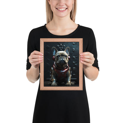 Frenchie Elegance Framed Poster - Artistic Expression with a Canine Twist