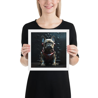 Frenchie Elegance Framed Poster - Artistic Expression with a Canine Twist