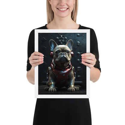 Frenchie Elegance Framed Poster - Artistic Expression with a Canine Twist