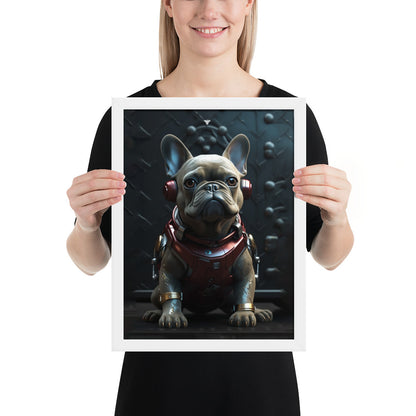 Frenchie Elegance Framed Poster - Artistic Expression with a Canine Twist