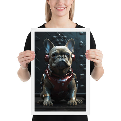 Frenchie Elegance Framed Poster - Artistic Expression with a Canine Twist