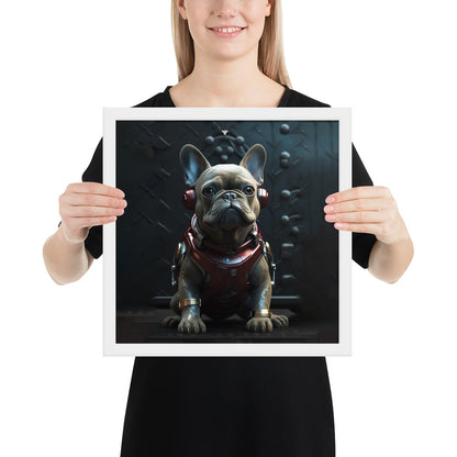 Frenchie Elegance Framed Poster - Artistic Expression with a Canine Twist