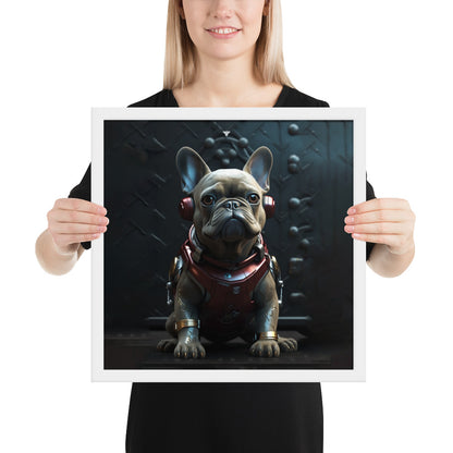 Frenchie Elegance Framed Poster - Artistic Expression with a Canine Twist