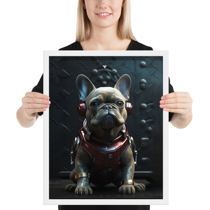 Frenchie Elegance Framed Poster - Artistic Expression with a Canine Twist