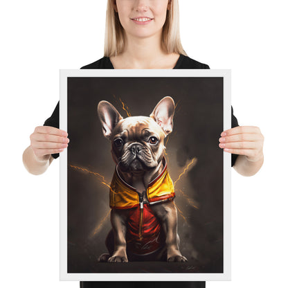 Frenchie Speedy Framed Poster