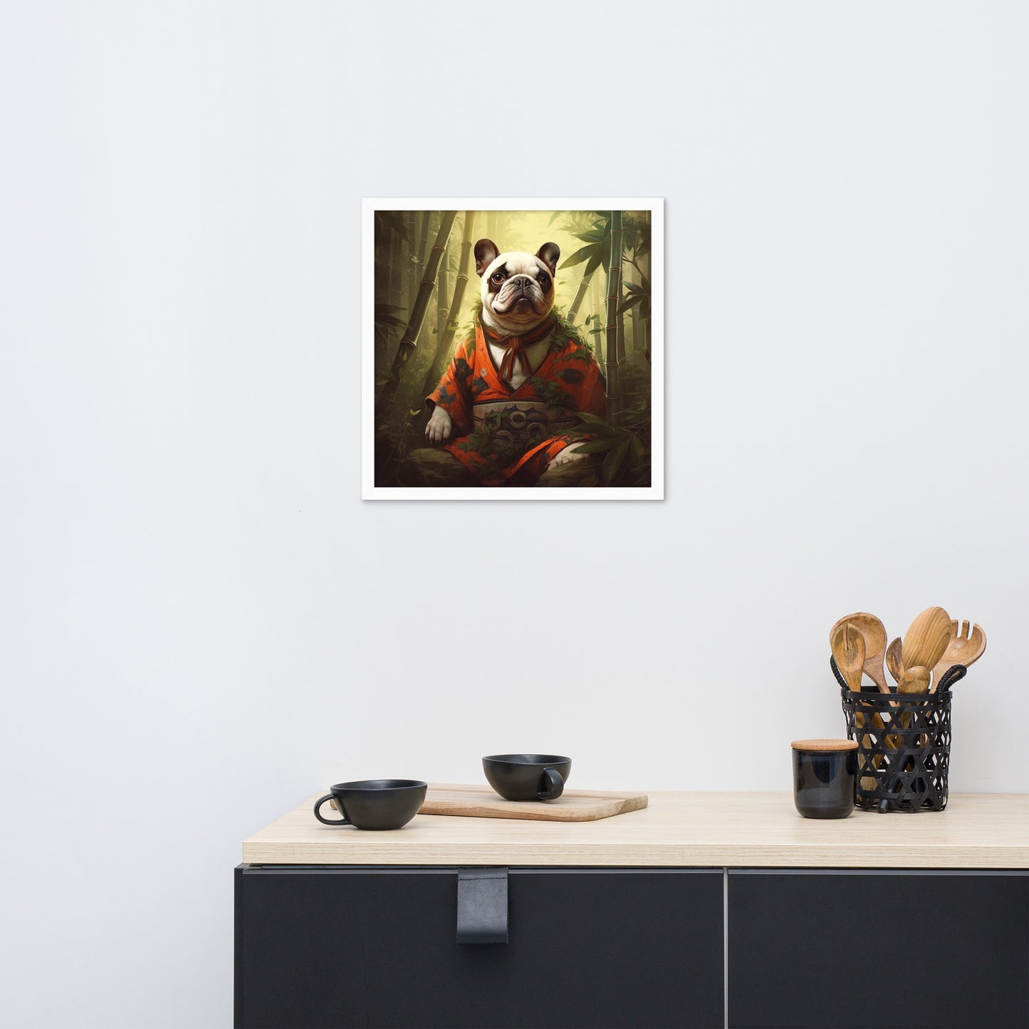 Panda Frenchie Framed Poster - A Playful and Charming Choice for Pet Lovers and Panda Enthusiasts