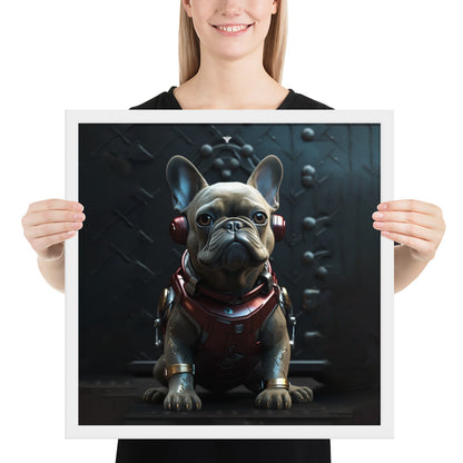 Frenchie Elegance Framed Poster - Artistic Expression with a Canine Twist