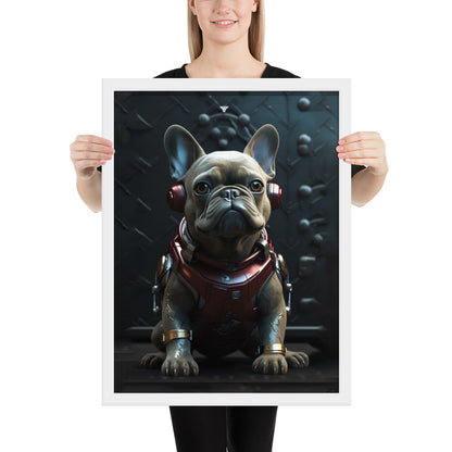 Frenchie Elegance Framed Poster - Artistic Expression with a Canine Twist