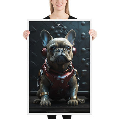 Frenchie Elegance Framed Poster - Artistic Expression with a Canine Twist