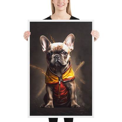 Frenchie Speedy Framed Poster