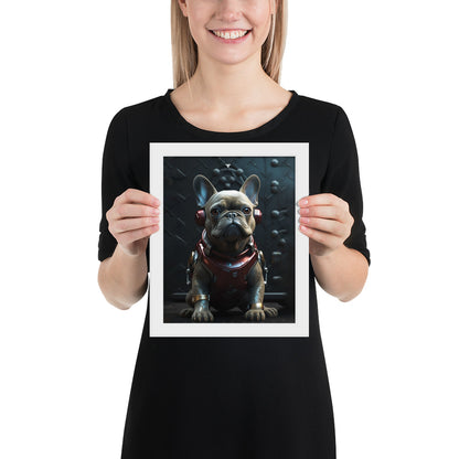 Frenchie Elegance Framed Poster - Artistic Expression with a Canine Twist