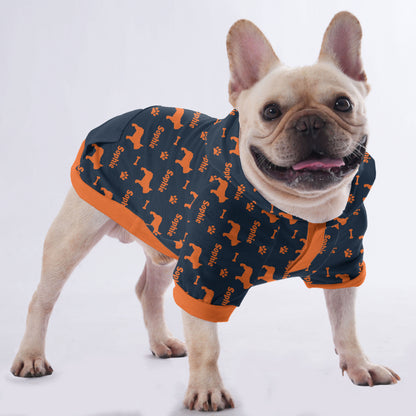 Custom Hoodies for French Bulldogs with Your Pet's Name Pattern | Frenchie Shop Original