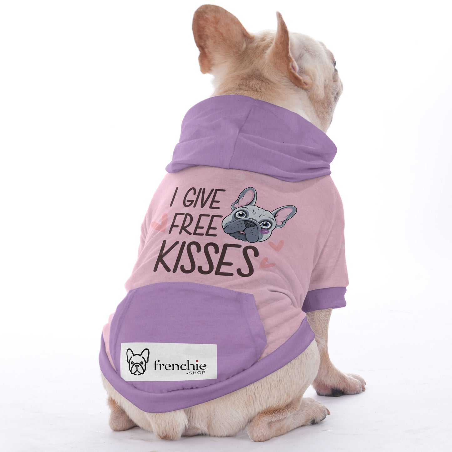 I Give Free Kisses - Hoodies for French Bulldog  | Frenchie Shop Original