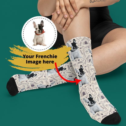 Custom socks  with Frenchie Photo