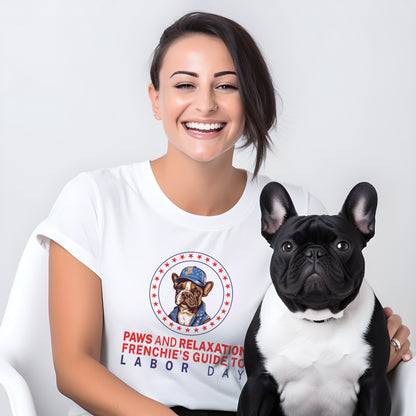 Labor Day Relaxation with a French Bulldog -Unisex T-Shirt