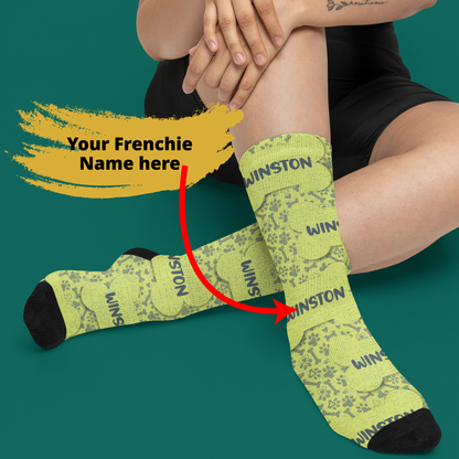 Custom socks with Frenchie Name