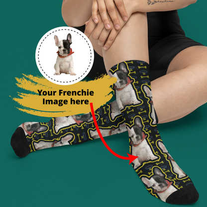 Custom socks  with Frenchie Photo