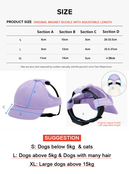 Stylish Sunshade Hat for French Bulldogs - Exposed Ears Protection