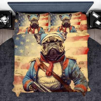 Brave Frenchie - French Bulldog as Soldier Duvet Cover Set