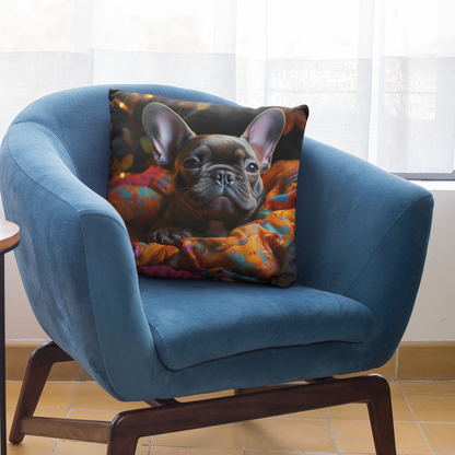 Adorably Cute Frenchie Puppy - Pillow Cover