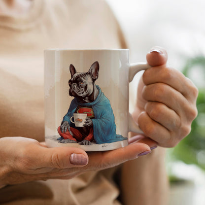 Adorable Frenchie-Themed Ceramic Coffee Mug