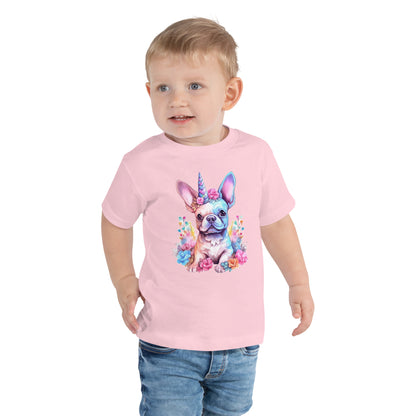 Unicorn Frenchie Toddler Staple Tee - Magical and Comfortable Choice for Little Fantasy Lovers