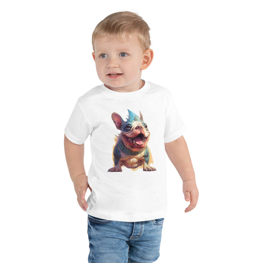 Dinosaur Frenchie Toddler Staple Tee - Adventurous and Comfortable Choice for Little Dino Enthusiasts