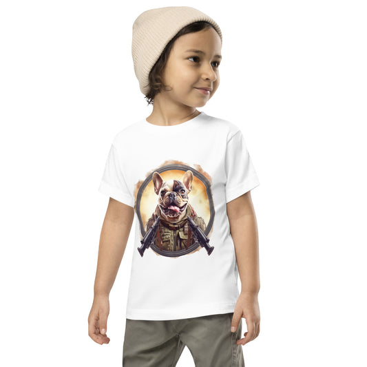 Soldier Frenchie Toddler Staple Tee - Brave and Comfortable Choice for Little Warriors