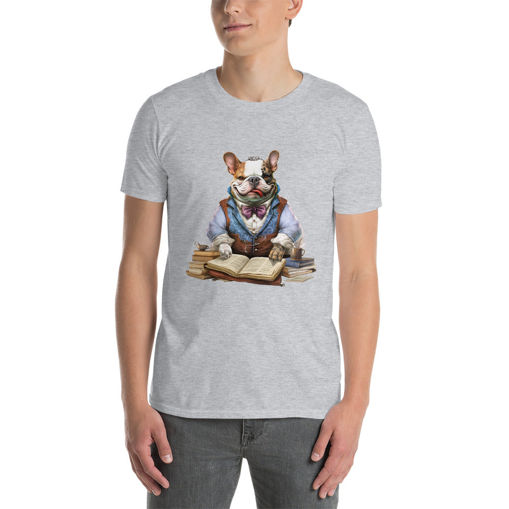 Professo-Frenchie T-Shirt - Blending Academic Wisdom with Canine Charm