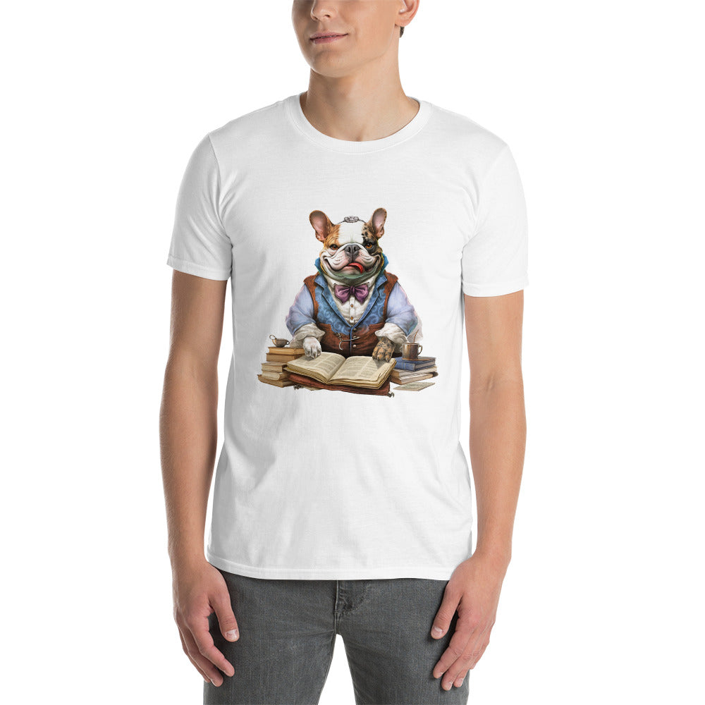 Professo-Frenchie T-Shirt - Blending Academic Wisdom with Canine Charm